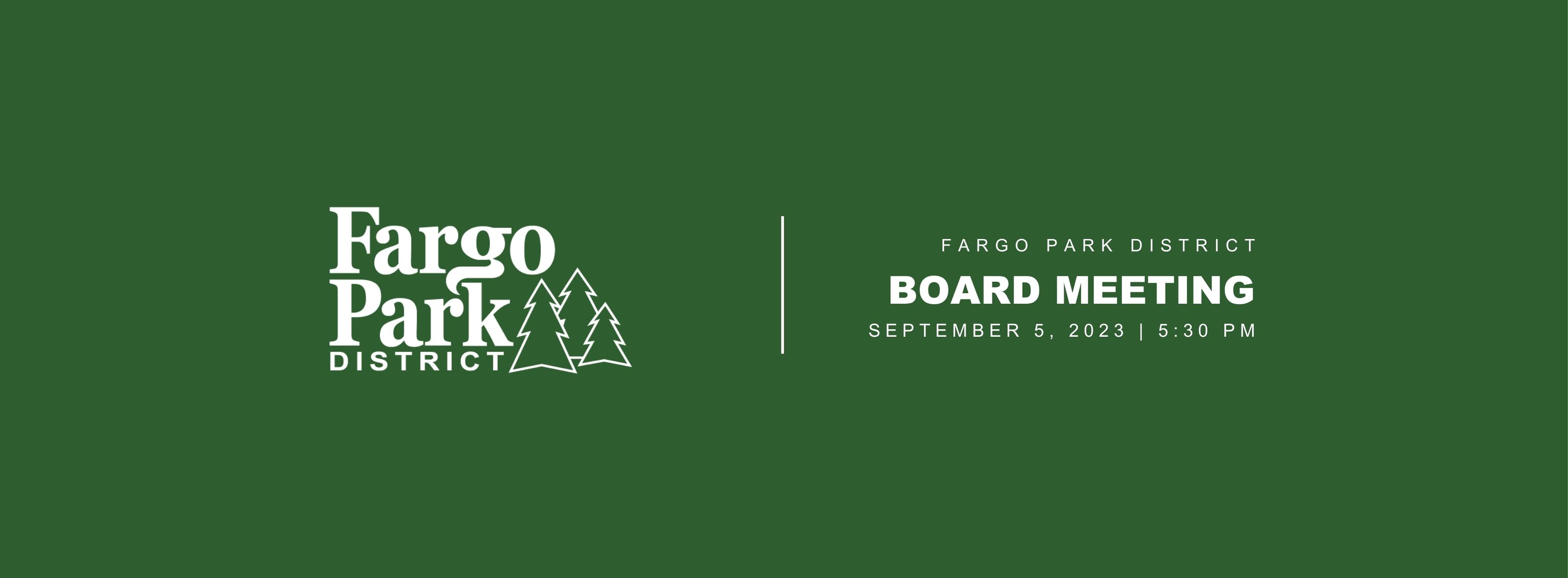 Park Board Meeting September Agenda 2023 Fargo Parks